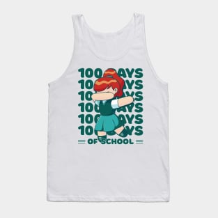 100 Days of school typography featuring a Dabbing girl #3 Tank Top